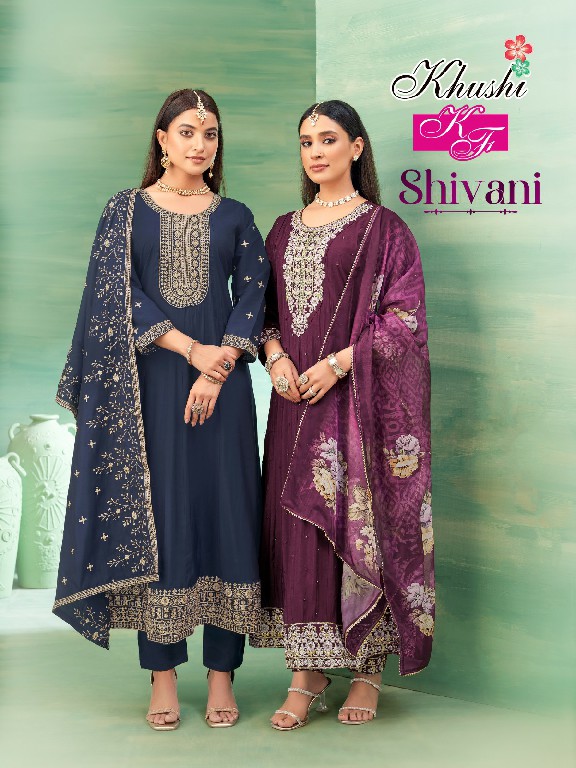 khushi fashion shivani vol 1 full stitch roman silk shop trendy salwar suit set online