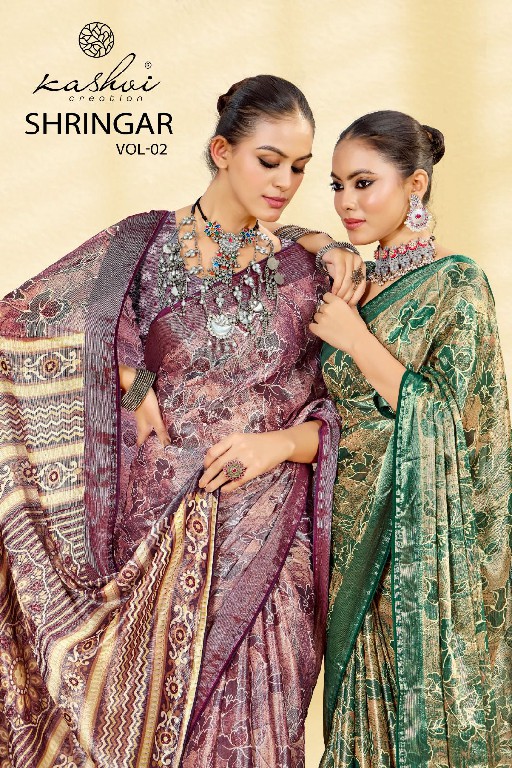 Kashvi Shringar Vol-2 Wholesale Brasso With Foil Print Ethnic Sarees