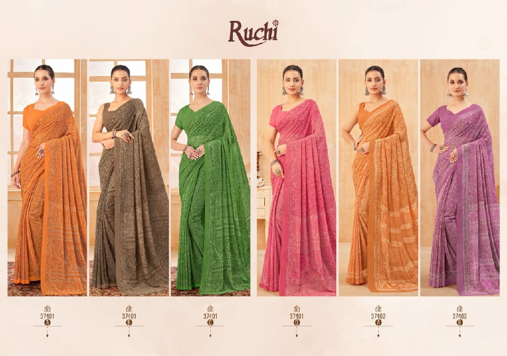 RUCHI RAGAA GEORGETTE VOL 13 FANCY FLOWER PRINTED SAREE COLLECTION