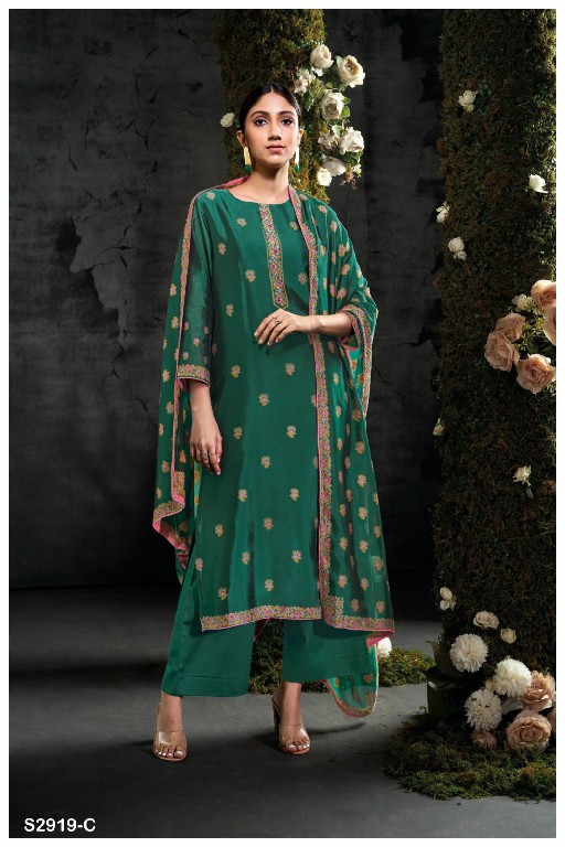 Ganga Bani S2919 Wholesale Pure Viscose Woven Silk Salwar Kameez