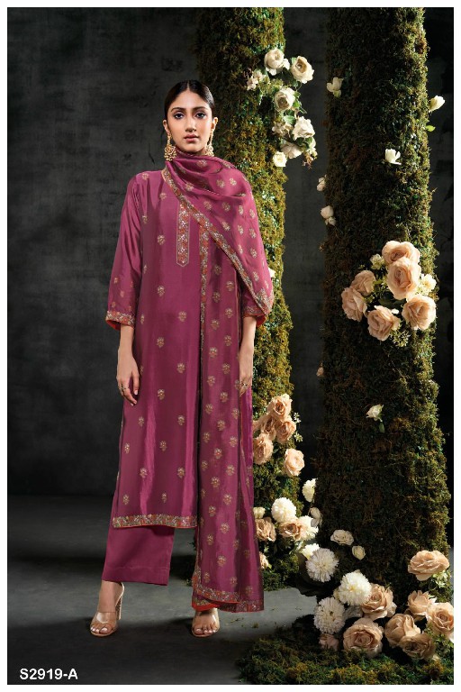 Ganga Bani S2919 Wholesale Pure Viscose Woven Silk Salwar Kameez