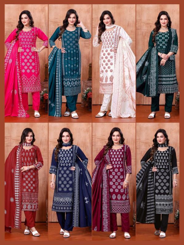 Krishna Ankita Vol-3 Wholesale 14 Kg Reyon Foil Print Kurti With Pant And Dupatta