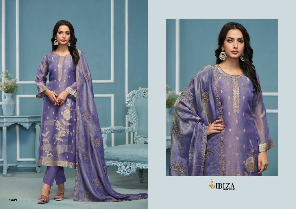 ibiza sajni organza silk shop trendy unstitch suits at affordable prices