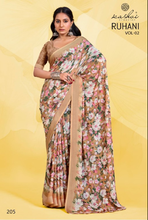 kashvi creation ruhani vol 2 dull moss satin print ethnic wear saree