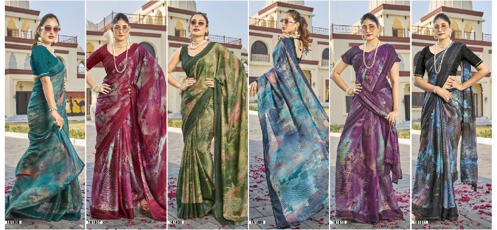 vallabhi prints present saami abstract print georgette daily wear casual saree