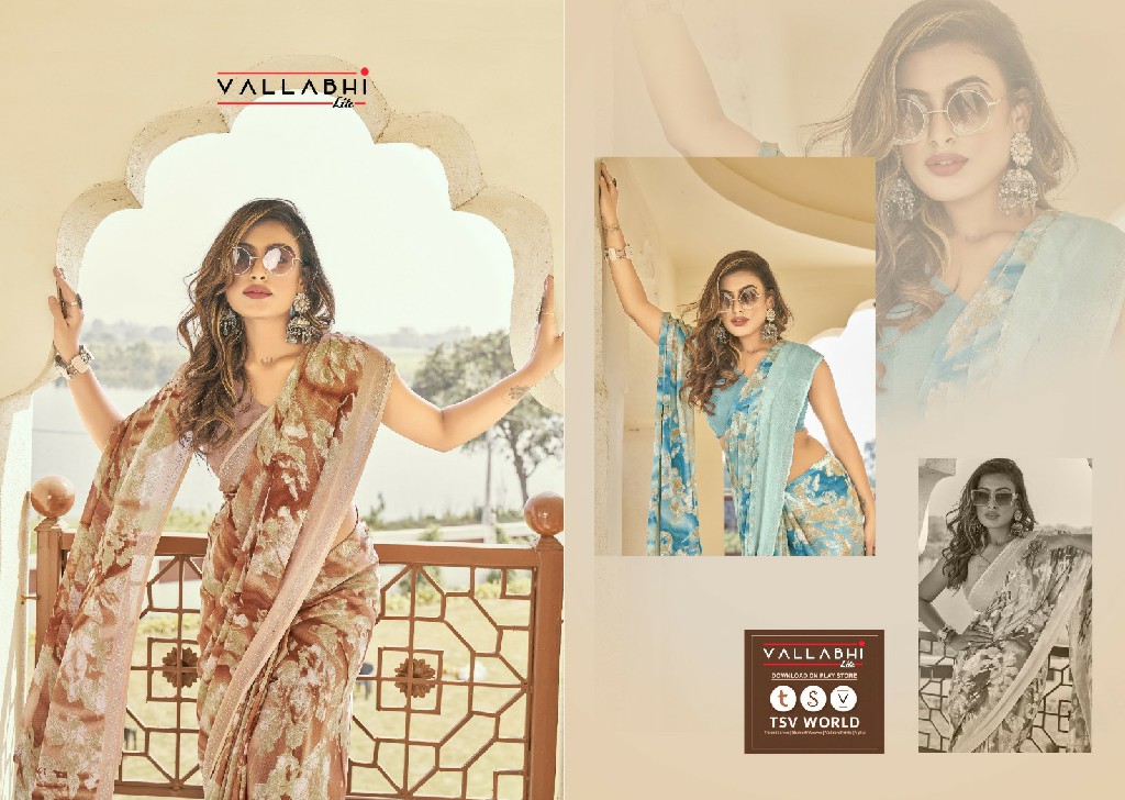 vallabhi prints saami vol 2 floral print georgette summer daily wear saree