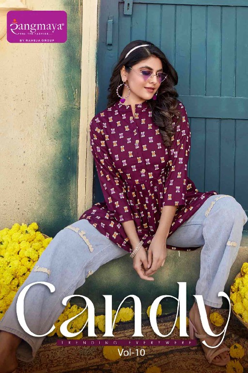 Rangmaya Candy Vol-10 Wholesale Reyon Print Short Tops