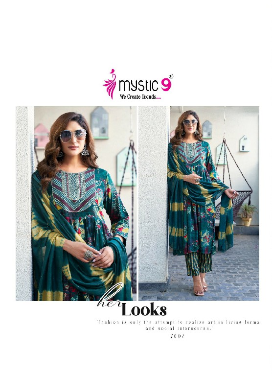 Mystic 9 Shanaya Vol-7 Wholesale Umbrella Cut Kurtis With Pant And Dupatta