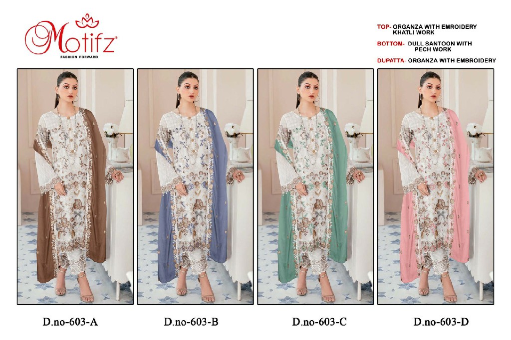 Motifz D.no 603 Wholesale Indian Pakistani Concept Salwar Suits