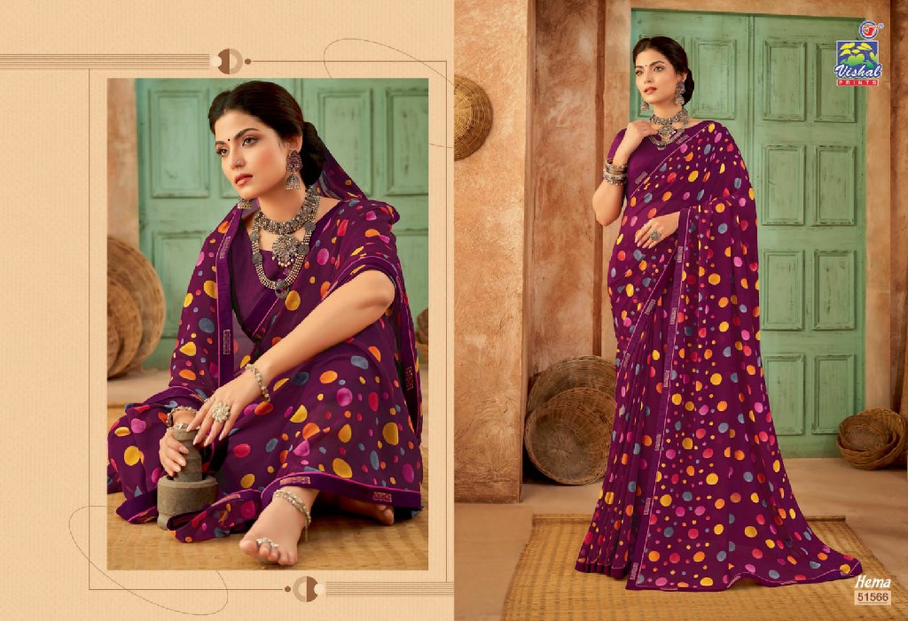 Vishal Hema Wholesale Georgette Print Ethnic Sarees