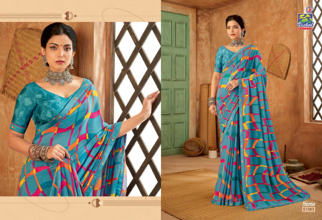 Vishal Hema Wholesale Georgette Print Ethnic Sarees