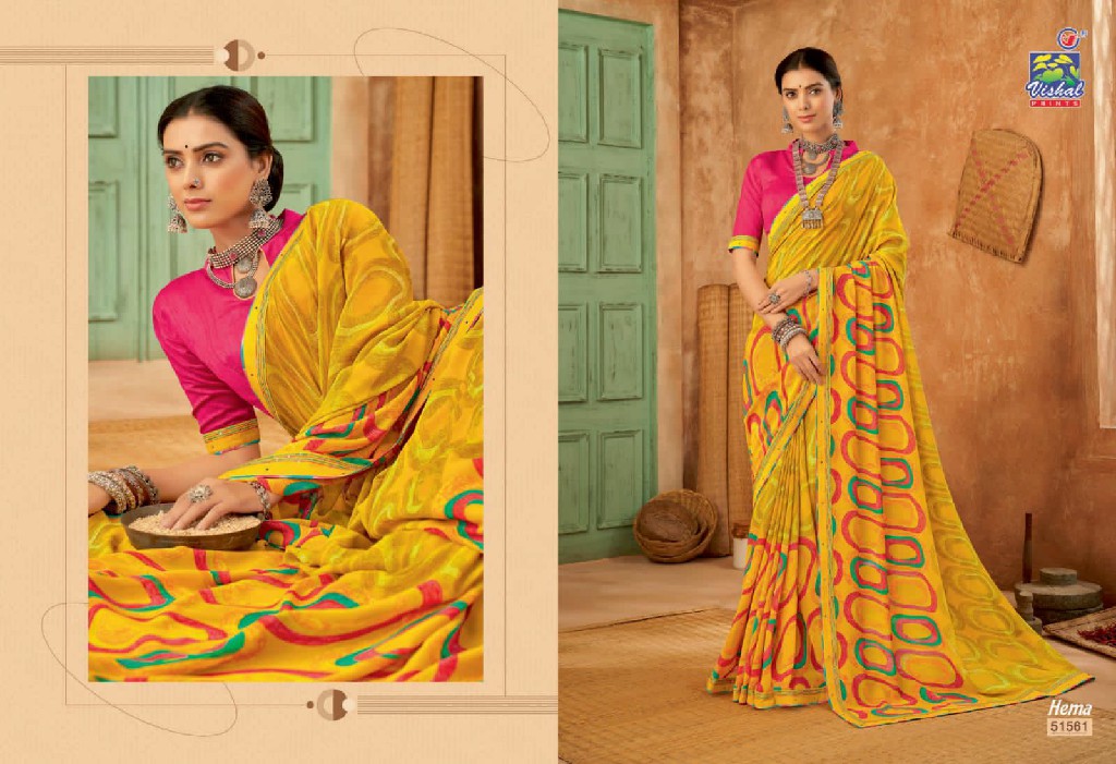 Vishal Hema Wholesale Georgette Print Ethnic Sarees