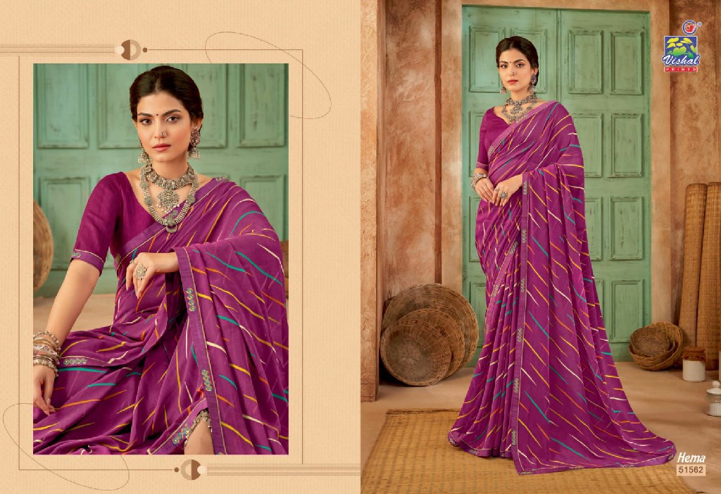 Vishal Hema Wholesale Georgette Print Ethnic Sarees