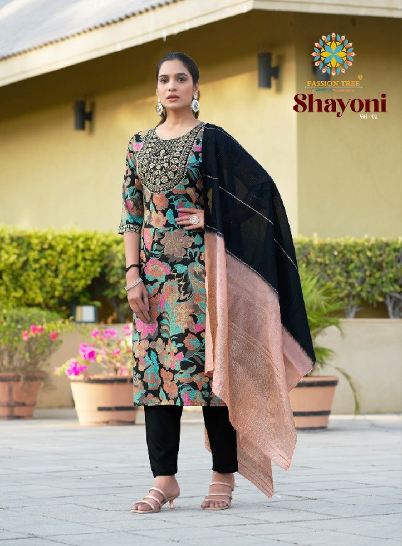 Passion Tree Shayoni Vol-1 Wholesale Straight Kurti With Pant And Dupatta