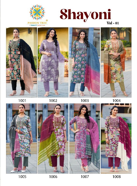 Passion Tree Shayoni Vol-1 Wholesale Straight Kurti With Pant And Dupatta