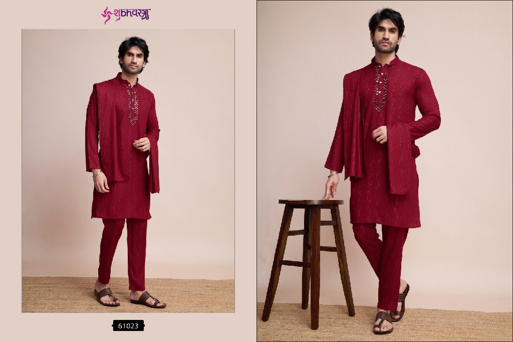 Shubhvastra Modern Ethnics Wholesale Mens Kurta With Pant And Dupatta