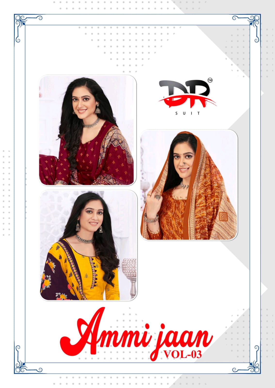 DR Suit Ammi Jaan Vol-3 Wholesale Pure Cotton Printed Dress Material