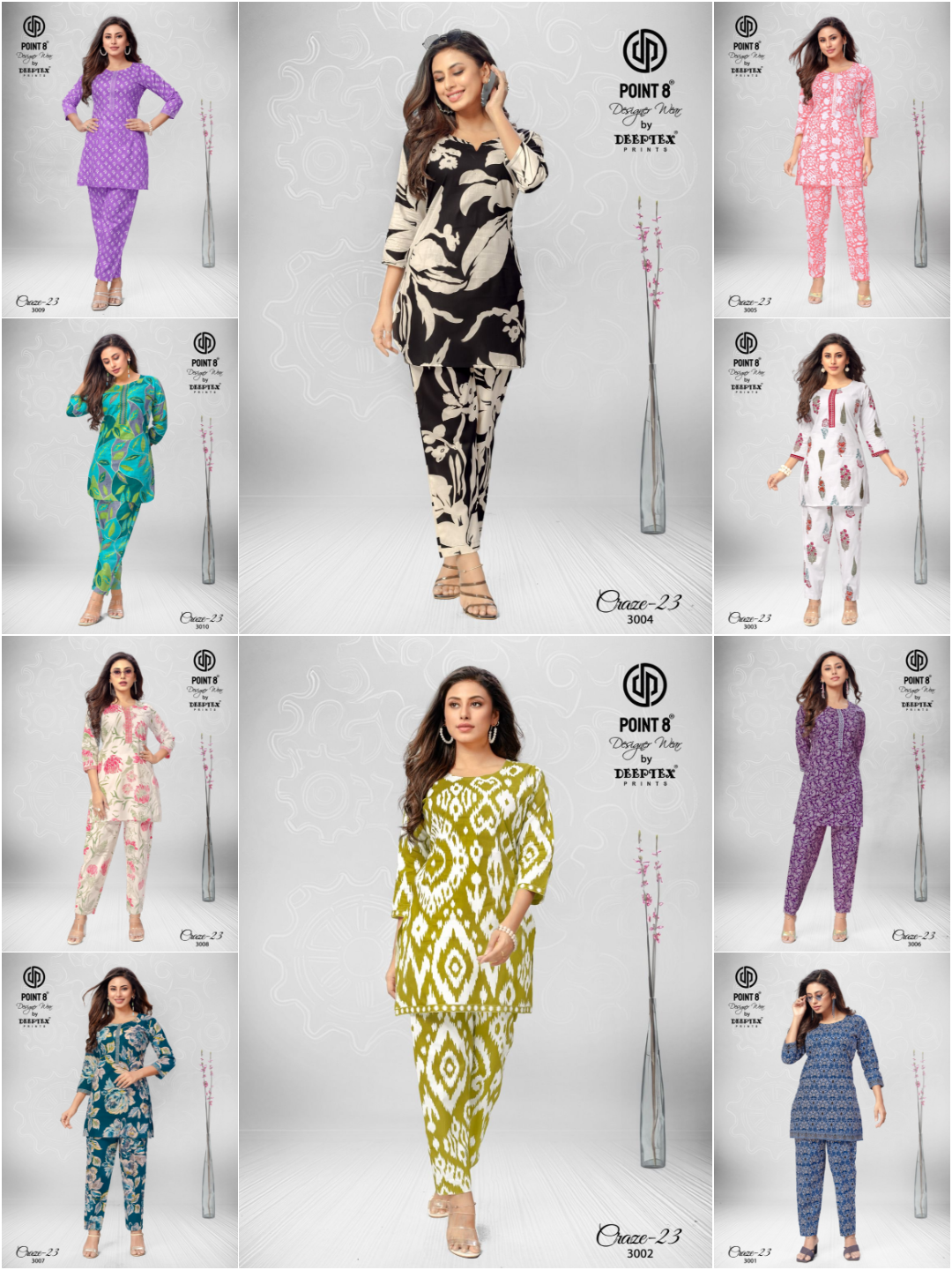 craze-23 vol 3 by deeptex prints unique cotton print readymade big size co-ord set