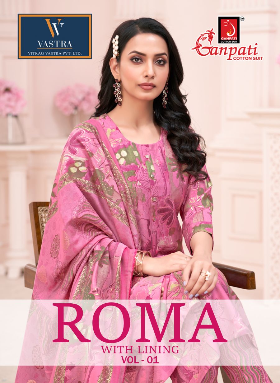 Ganpati Roma With Lining Vol-1 Wholesale Regular Wear Cotton Readymade Dresses