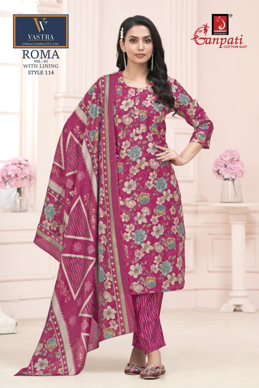 Ganpati Roma With Lining Vol-1 Wholesale Regular Wear Cotton Readymade Dresses