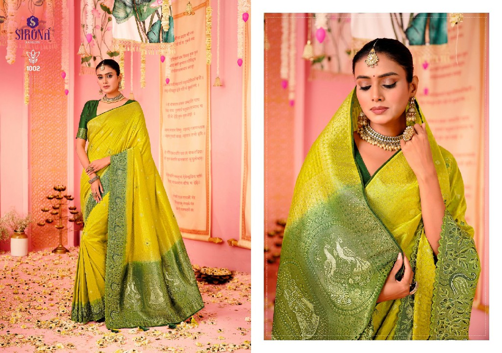 sirona fashion shubh laxmi nylon dolla silk party sarees for any occasion