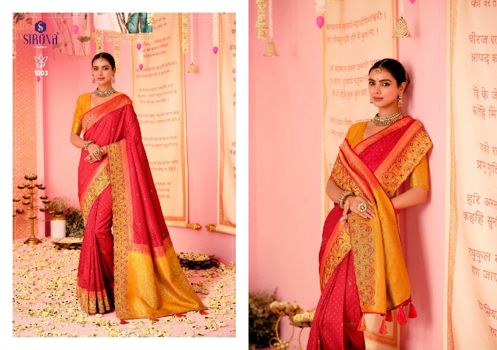 sirona fashion shubh laxmi nylon dolla silk party sarees for any occasion