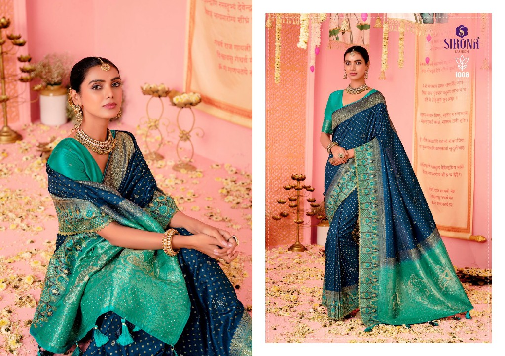 sirona fashion shubh laxmi nylon dolla silk party sarees for any occasion