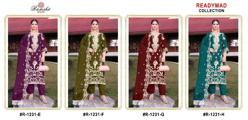 Ramsha R-1231 Wholesale Readymade Indian Pakistani Salwar Suits