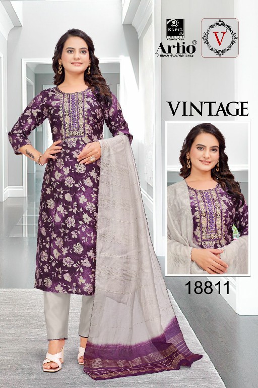 Artio Vintage Wholesale Readymade 3 Piece Salwar Kameez Suits Combo