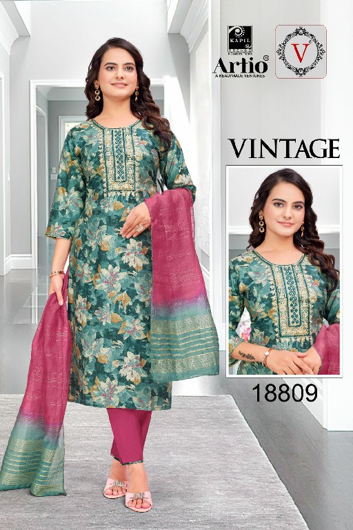 Artio Vintage Wholesale Readymade 3 Piece Salwar Kameez Suits Combo