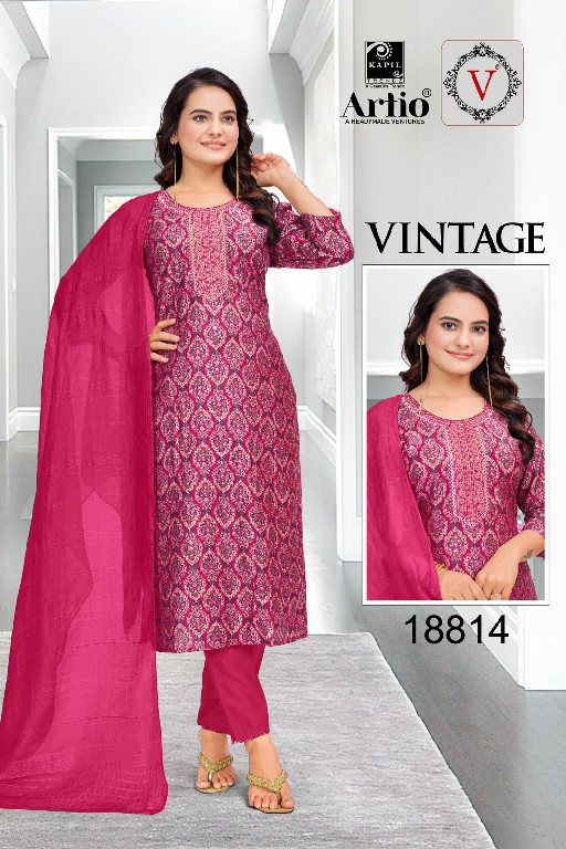 Artio Vintage Wholesale Readymade 3 Piece Salwar Kameez Suits Combo