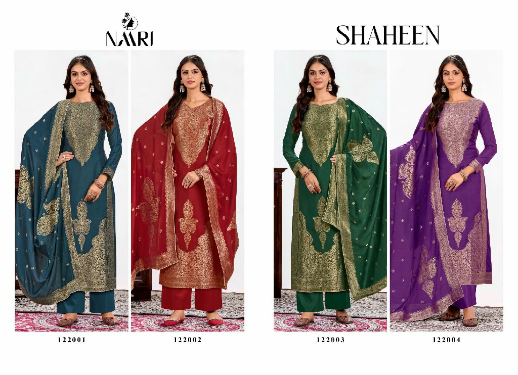 Naari Shaheen Wholesale Pure Muslin Jacqaurd Salwar Suits