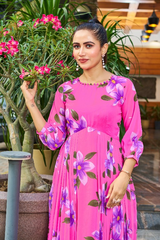 Chansi Inayya Wholesale Fit And Flared Georgette Maxi Dress Gown Kurtis