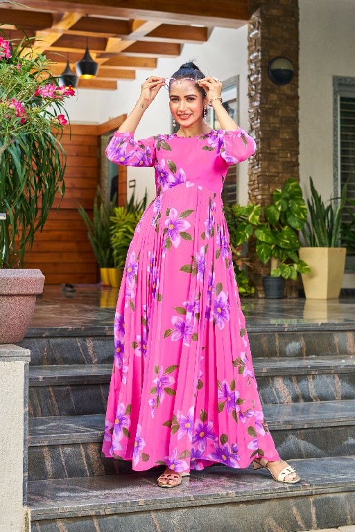 Chansi Inayya Wholesale Fit And Flared Georgette Maxi Dress Gown Kurtis