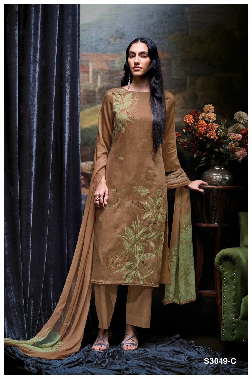 Ganga Lwin S3049 Wholesale Cotton Satin Printed Salwar Kameez