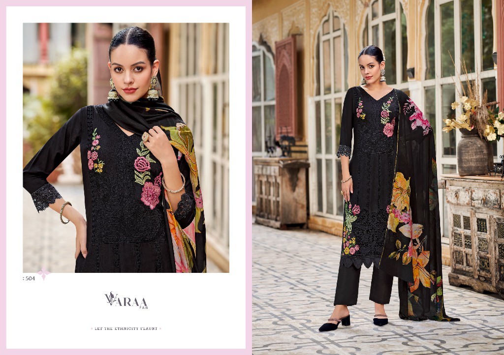 Varaa Fab Gulistaan Wholesale Pure Bemberg Muslin With Work Dress Material