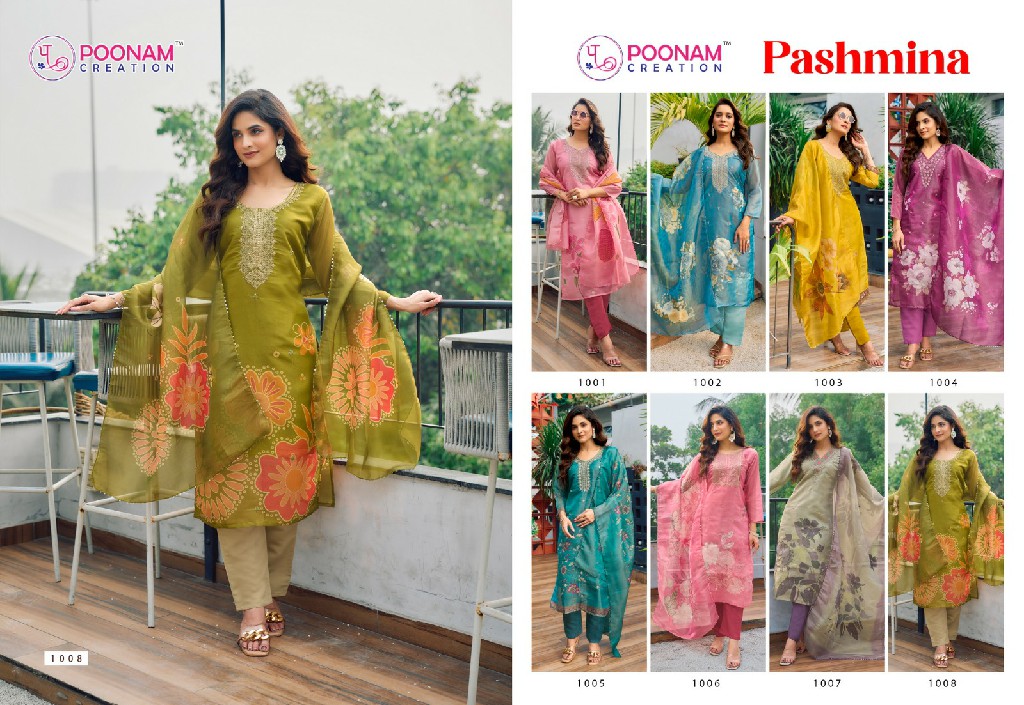 Poonam Creation Pashmina Wholesale Readymade Kurti With Pant And Dupatta