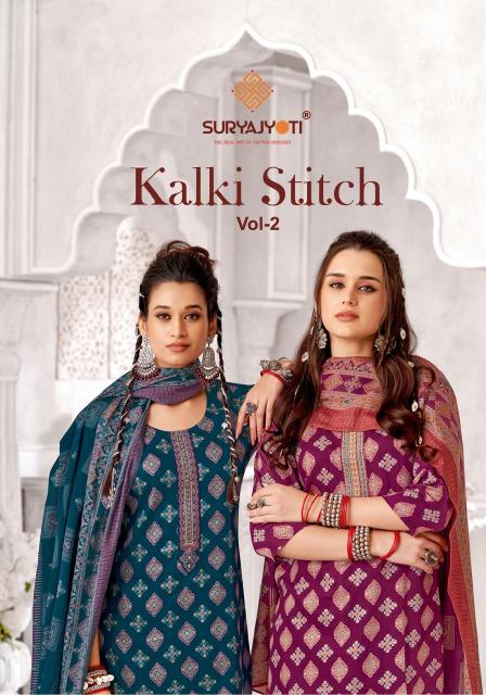 kalki stitch vol 2 by suryajyoti readymade daily wear jam satin salwar suit set