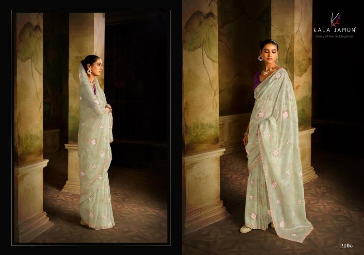 vaani by kala jamun organza with siroski work party wear saree exports