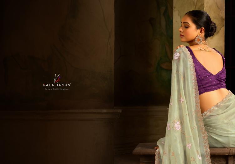 vaani by kala jamun organza with siroski work party wear saree exports