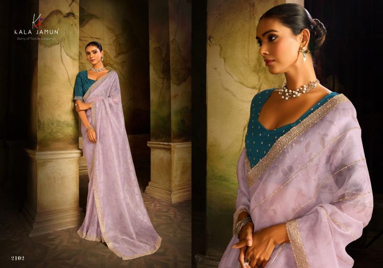 vaani by kala jamun organza with siroski work party wear saree exports