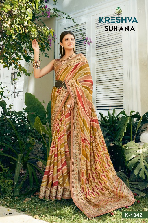 kreshva suhana vol 1 georgette party wear shop glamorous styles sarees