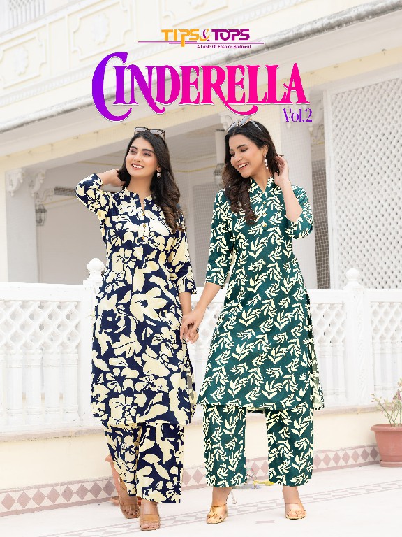 Tips And Tops Cinderella Vol-2 Wholesale Heavy Reyon Print Co-Ord Set