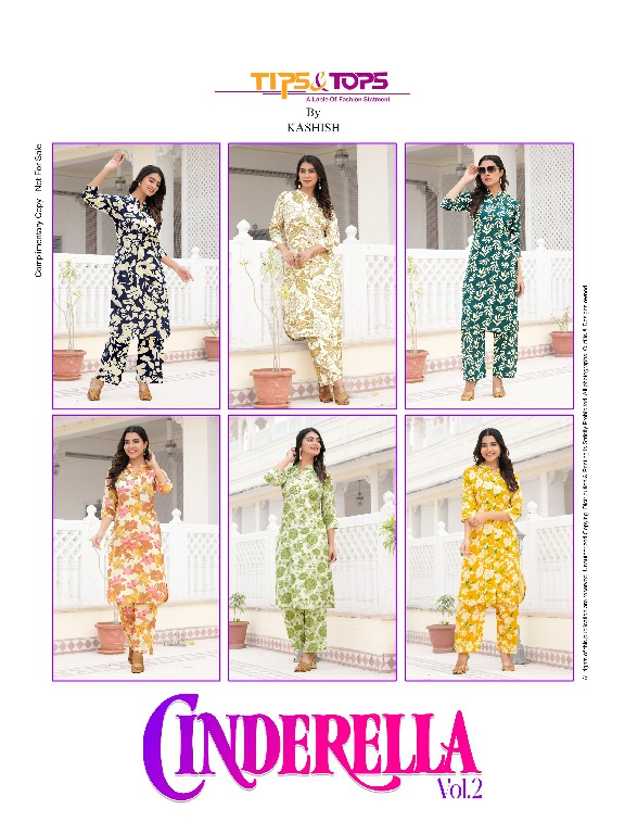 Tips And Tops Cinderella Vol-2 Wholesale Heavy Reyon Print Co-Ord Set