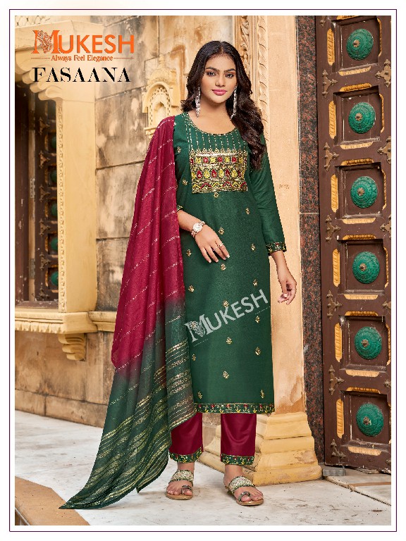 Banwery Fasaana Wholesale 14 Kg Reyon Embroidery Kurti With Pant And Dupatta