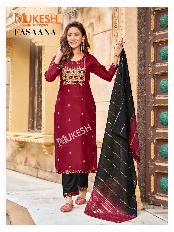 Banwery Fasaana Wholesale 14 Kg Reyon Embroidery Kurti With Pant And Dupatta