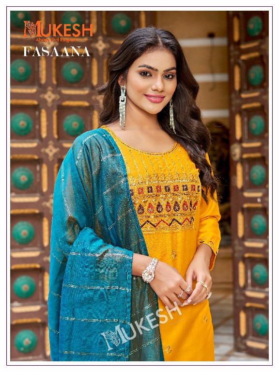 Banwery Fasaana Wholesale 14 Kg Reyon Embroidery Kurti With Pant And Dupatta