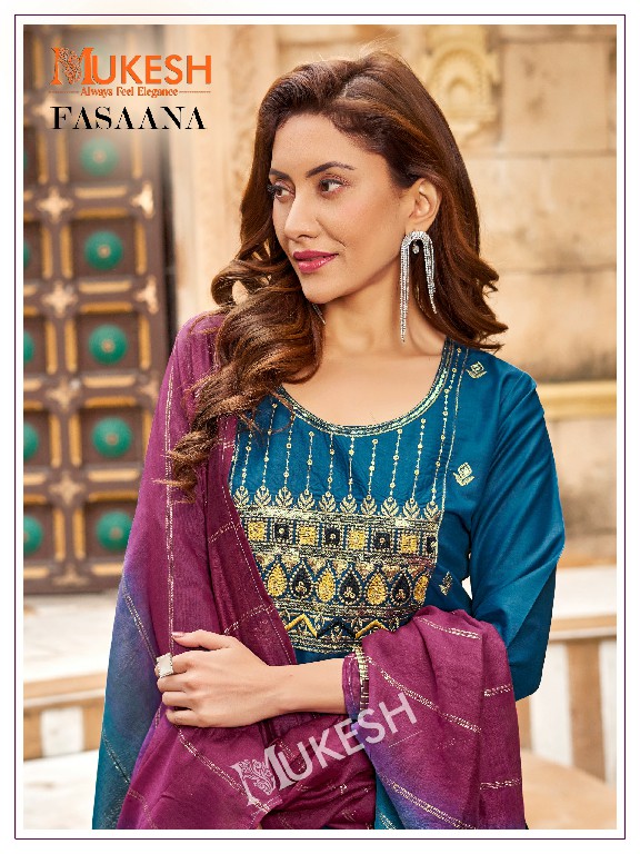 Banwery Fasaana Wholesale 14 Kg Reyon Embroidery Kurti With Pant And Dupatta