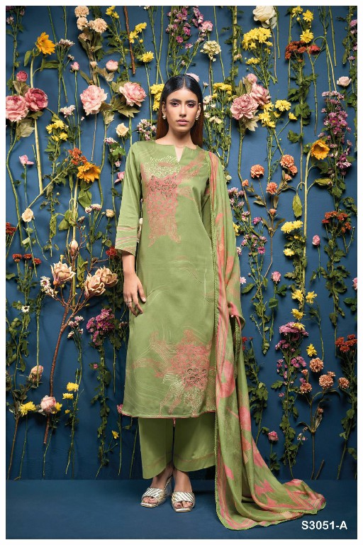 Ganga Lina S3051 Wholesale Premium Cotton With Work Salwar Suits