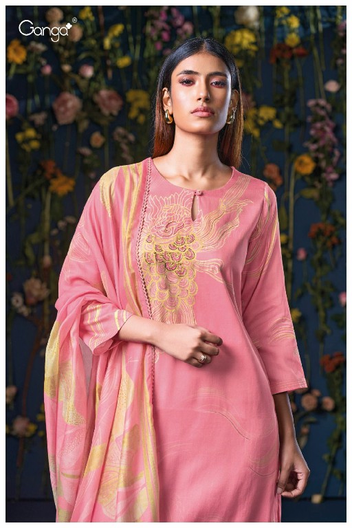 Ganga Lina S3051 Wholesale Premium Cotton With Work Salwar Suits